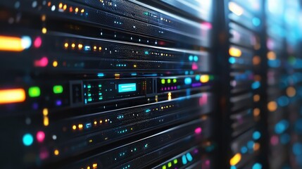 Poster - Technician Working in Data Center Close-Up