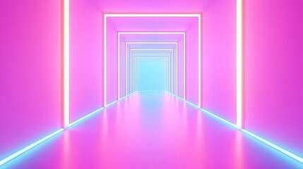 Poster - Vibrant VJ Loop of Elongated Rectangles in Retro Neon Hues, dynamic visual rhythm, captivating color blend, engaging electronic atmosphere, ideal for immersive environments