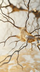 Poster - Detailed 3D Illustration of a Nerve Cell Structure