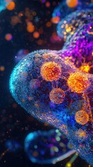 Poster - Captivating 3D Cell Visualization with Vibrant Colors