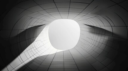 Poster - Monochrome Geometric Abstraction, a striking interplay of black and white shapes creating a modern, minimalist backdrop, ideal for various design applications and creative projects.