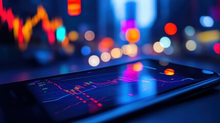 Poster - Capturing market trends the impact of smartphones on stock trading visuals and technology branding