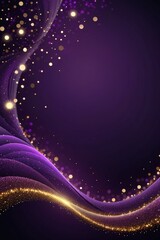 Poster - Purple abstract background with golden particles, vertical composition