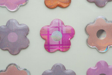 Canvas Print - flower shape sticker on white background