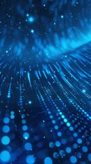Poster - Digital Waves in a Deep Blue Sky An Abstract Futuristic Background Representing Modern Concepts and Ideas