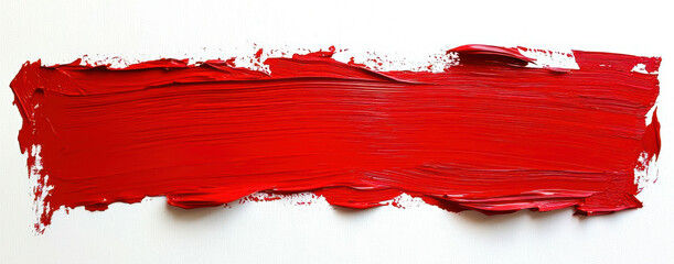 Poster - A red brush stroke on a white background