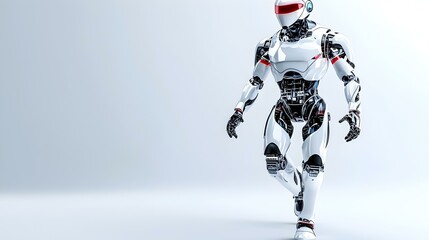 Poster - Futuristic 3D robot character advancing through a vibrant, dynamic environment, showcasing cutting-edge design and motion.