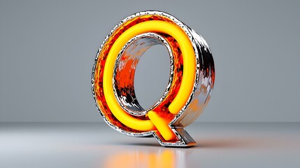 Poster - Quora Icon Redesign, A sleek orange and white emblem representing the Quora platform, modern aesthetics with a clean finish.