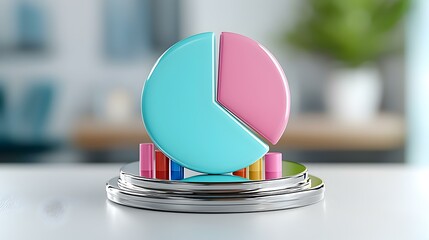Poster - Colorful Data Visualization, an engaging design featuring a vibrant pie chart alongside a dynamic bar graph, illustrating complex data clearly.