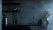 © Erika - un diseño de una cocina moderna y minimalista en color gris oscuro con elementos elegantes decorativos diseño de ineriores