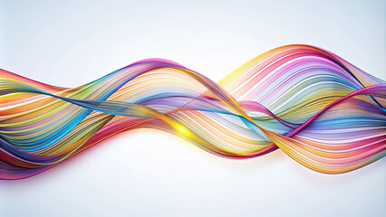 Poster - Fluid curving lines in a spectrum of colors dance across a soft background, evoking a sense of movement and energy that captivates the viewer