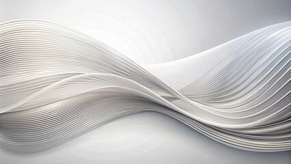 Poster - Curved lines in soft white gracefully intertwine, creating a soothing abstract effect. The design is perfect for backgrounds, adding elegance to any project