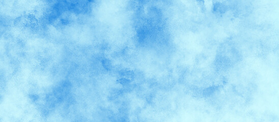 Wall Mural - The white cloud and blue sky watercolor grunge texture, Grunge watercolor paint splash and stains of clouds or fog, painted mottled blue paper texture with vintage marble stains.