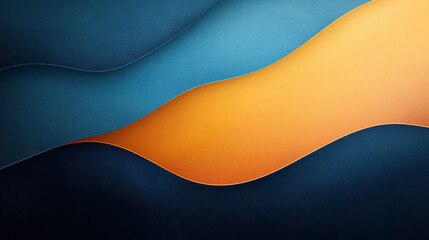 Wall Mural - Abstract image of overlapping wave-like textures in blue and orange color scheme with a textured fabric appearance, creating a dynamic and fluid visual effect.