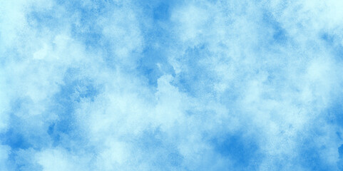 Wall Mural - The white cloud and blue sky watercolor grunge texture, Grunge watercolor paint splash and stains of clouds or fog, painted mottled blue paper texture with vintage marble stains.