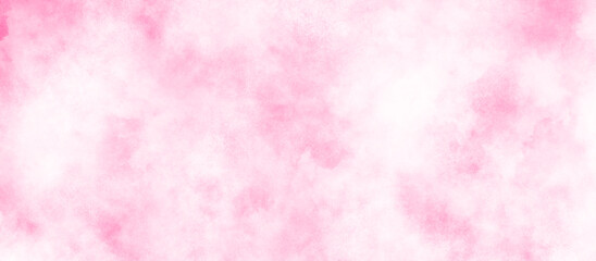 Wall Mural - Beautiful and smooth soft blurred pink texture, Acrylic shinny pink flowing ink grunge texture, white clouds on pink soft watercolor paper texture, Soft pink clouds texture with white tiny clouds.