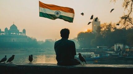 Indian flag in a high-res shot with its three colors representing unity and peace