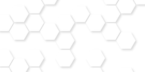 Abstract white hexagon concept design background. Seamless bright white honeycomb banner design. 