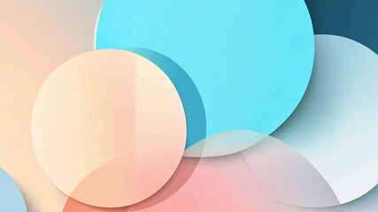 Poster - Soft pastel circles overlapping in a modern abstract design with gentle gradients and light tones