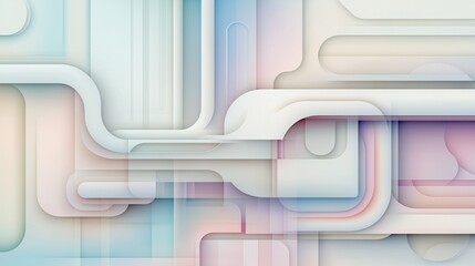 Poster - abstract geometric background in multicolored pastel shades and minimalistic style. Details and architectural layering.