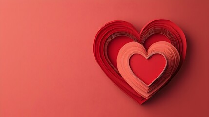 Poster - Delicate and Intricate Layered Paper Cut 3D Heart Design Ideal for Romantic Themes Valentines Day Greeting Cards Invitations and Festive
