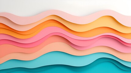 Aufkleber - Captivating Modern 3D Paper Cut Abstract Shapes with Vibrant Colors and Dynamic Layering for Bold Visual Impact  Striking digital art composition with geometric forms dimensional textures