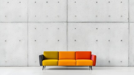 Poster - Minimalist and Airy Open Plan Living Area with Pared Back Decor Multicolored Sofa and Abundant Natural Light Flooding the Space