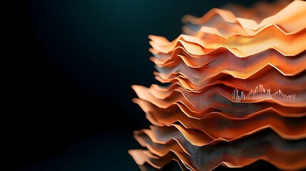 Poster - Sophisticated 3D data visualization showcasing the dynamic performance of financial markets investment trends and key economic indicators  Featuring a high fidelity