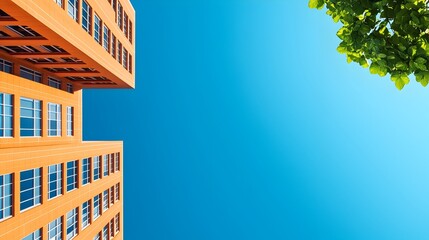 Fototapete - Sustainable Construction in Circular Economy Innovative Building Designs with Eco Conscious Materials and Wide Angle Perspective on Modern Efficient and Green Urban Development