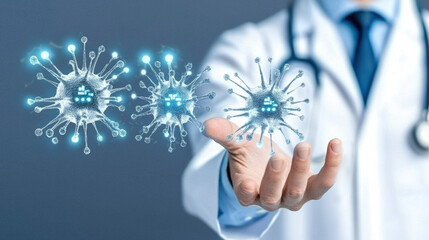 Poster - Medical Professional Analyzing Virus Research Concepts