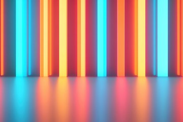 Poster - Colorful neon lights on a modern background, creating a vibrant visual effect.