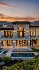 A luxurious mansion with a unique design in California