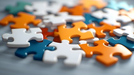 Fototapete - Glowing puzzle pieces in a vibrant array of colors arranged in a circular pattern that symbolizes the interconnectedness of ideas and concepts