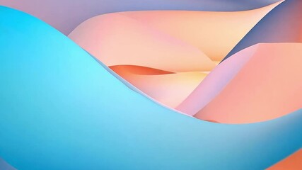 Poster - Flowing waves of pastel colors create an abstract landscape that evokes calmness and tranquility in a digital art piece