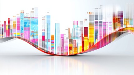 Poster - Abstract Colorful Digital Data Visualization Background