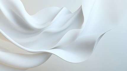Poster - flowing white fabric gently drapes against a soft light background, creating a serene and calming at