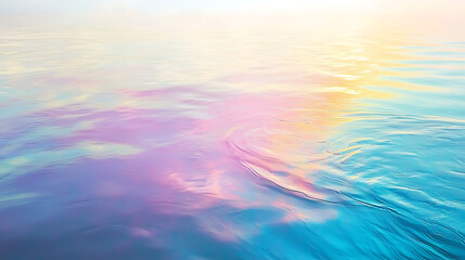 Wall Mural - Serene pastel reflections on tranquil water surface