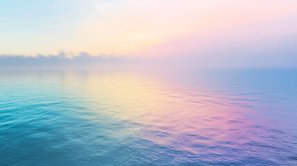 Wall Mural - Serene pastel sunrise over calm ocean waters