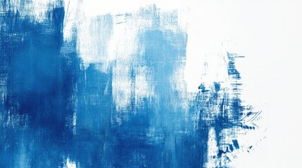 Poster - Blueprint of healthcare building, blue vertical paint stroke, minimalistic white background, textured design