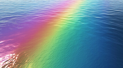 Wall Mural - Vibrant rainbow reflection on tranquil water surface