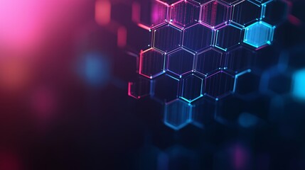 Poster - A beauty futuristic abstract background in a high-tech style. Shining lines and patterns resembling neural networks, connections, and digital circuits.