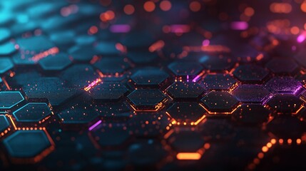 Poster - A beauty futuristic abstract background in a high-tech style. Shining lines and patterns resembling neural networks, connections, and digital circuits.