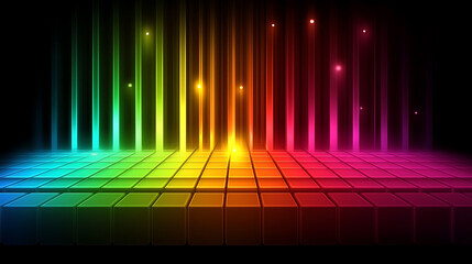 Vibrant abstract sound wave visualization with colorful bars