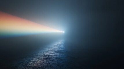 Wall Mural - Ethereal light beam cutting through dark mist