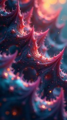 Poster - A close up of a pink and blue flower with many spikes