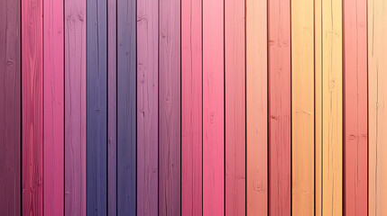 Vibrant gradient of painted wooden planks