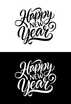 Happy New Year typography or lettering design