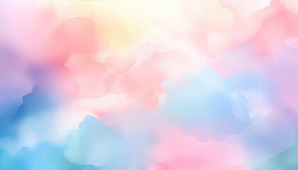 Wall Mural - Abstract pastel watercolor background in soft hues of pink, blue, and cream for design purposes.