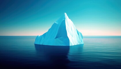 Wall Mural - beautiful iceberg floating in calm waters under a clear blue sky.