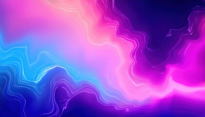 Wall Mural - Abstract colorful waves in vibrant hues of blue and pink on a dark background.